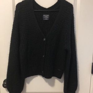 Black Button-Up Sweater from Abercrombie and Fitch